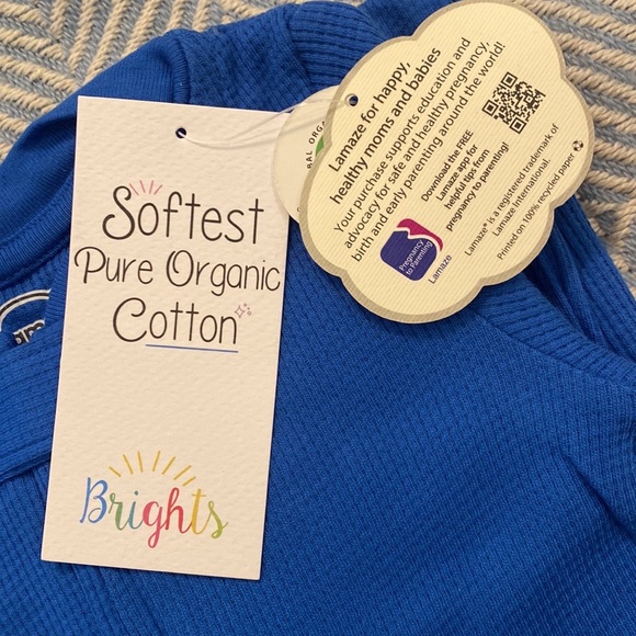 NWT Lamaze Organic Cotton Thermal Footie Blue In Size 9M - Picture 4 of 9